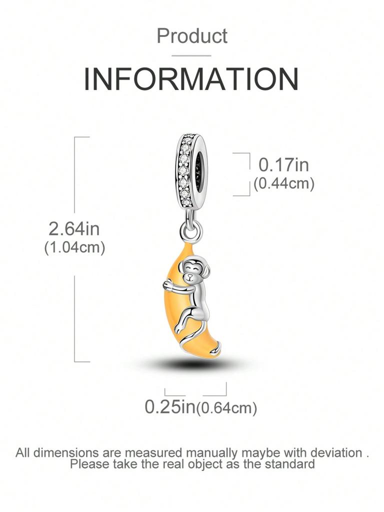 Charms Plata Beer Cake Banana Monkey Beads Charm Copper Plated Fit Copperoriginal Bracelet For Jewelry Making Diy Charm