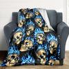 1pc Flame Skulls Blanket, Lightweight Flannel Throw Blanket For Sofa, Bed, Travel, Camping, Living Room, Office, Couch, Chair, And Bed
