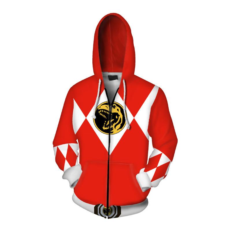 Men Women Sweatshirt Power Rangers Cosplay Hoodie Costume Superhero Cosplay Halloween Party Streetwear Tops