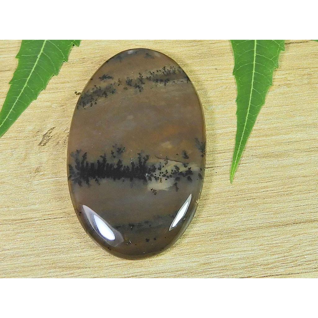 31X51X05MM Natural Honey Dendrite Oval Shape Cabochon Loose Gemstone 76Cts. SK-3444