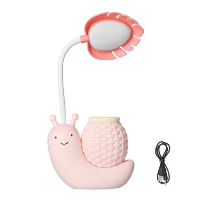 LED Schreibtischlampe mit Stifthalter Mehrfachfunktion USB-Aufladung Niedliche Schreibtischleuchte für Studenten KinderPink