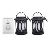 2 Pack Solar Hanging Lights, Outdoor Solar Lantern with Flickering Flame Effect, Monocrystalline Solar Panel, IP65