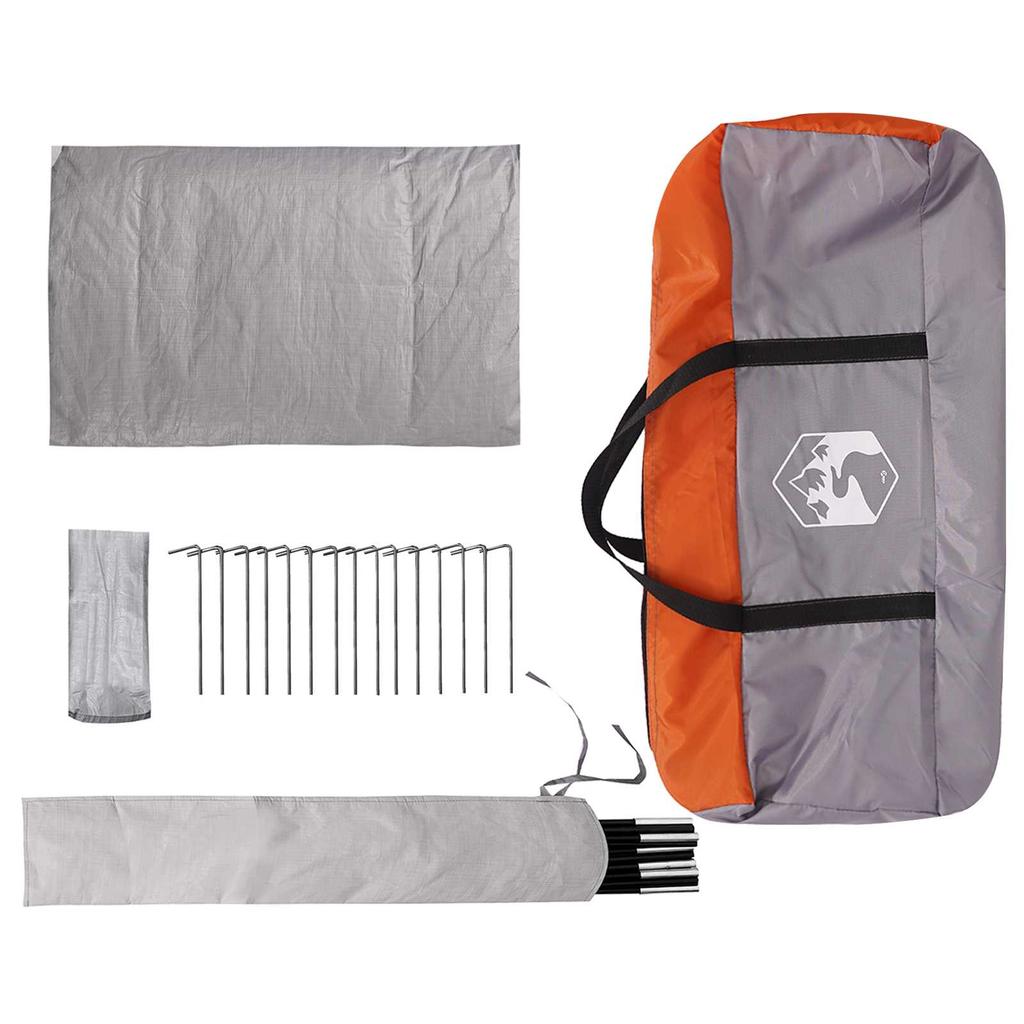 Cabin Tent Gray and Orange 400 x 210 x 180 cm Polyester