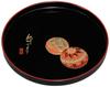 Nakanishi Crafts Kishu Lacquerware Round Kishu Temari Japanese Embroidered Tray, Black, (traditional Ball) Design, 22-24-3