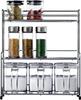 Forma Cadre Métallique 3 Condiments Rangement Cuisine avec Porte-Pot à Épices, Étagère,