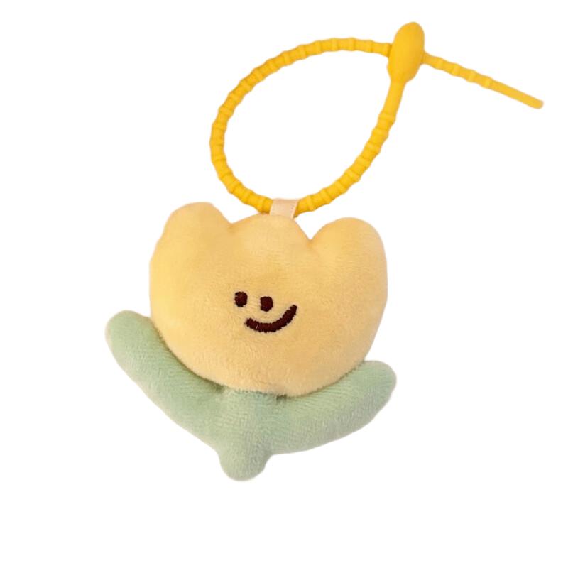 New Cute Flower Keychain Colorful Tulip Plush Key Chain Kawaii Soft Plush Bag Charms For Women Girls Handmade Adorable Gift