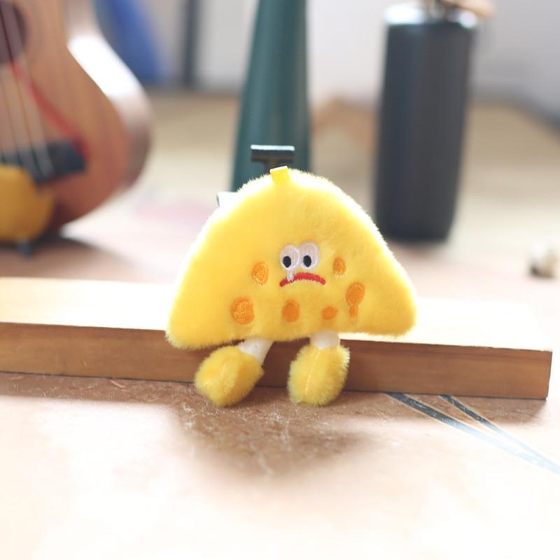 Plush Toast Bread Character Stuffed Doll Keychain For Bookbags And Collectors