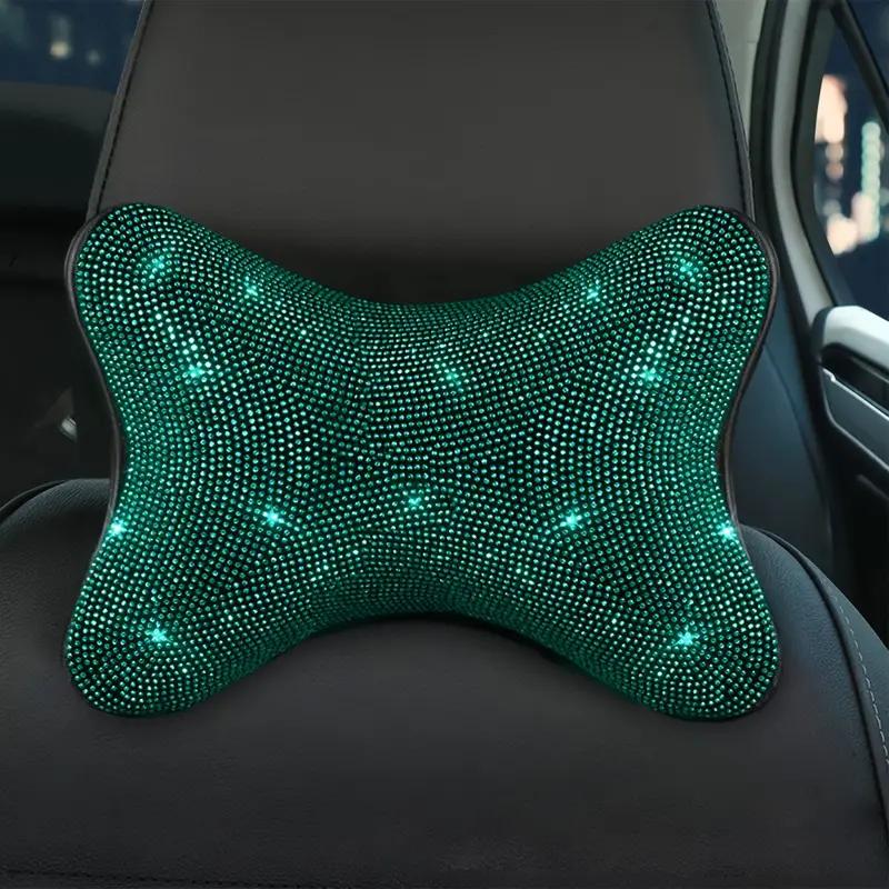 Diamond Crystal Car Neck Headrest Pillow Memory Foam Car Seat Neck Pillow Breathable and Neck Support Auto Accessories