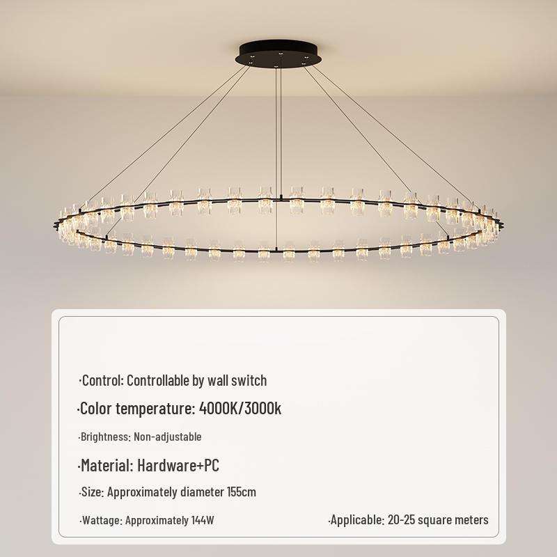 Postmodern Minimalist Chandelier for Living Room, Restaurant, or Bedroom - Italian Round Ring Design