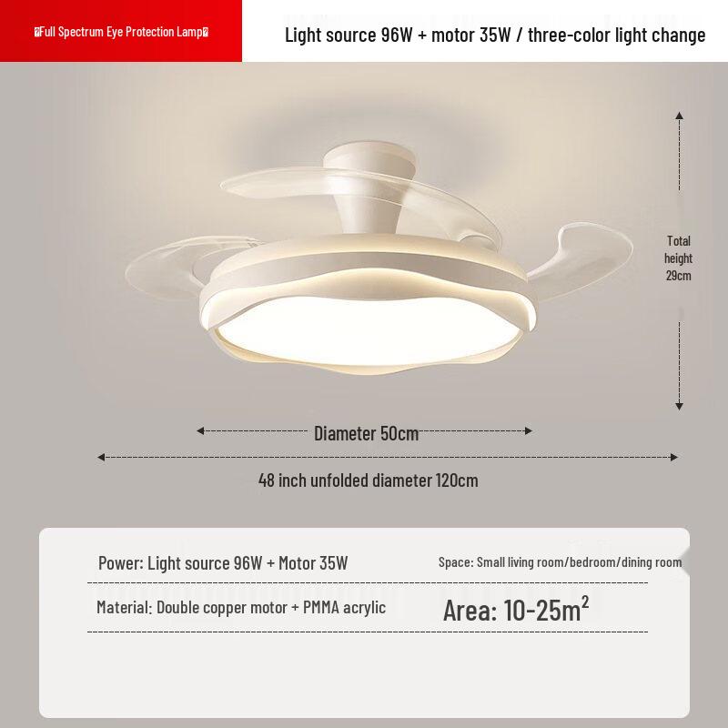 NuFeng 48-inch Invisible Ceiling Fan Light