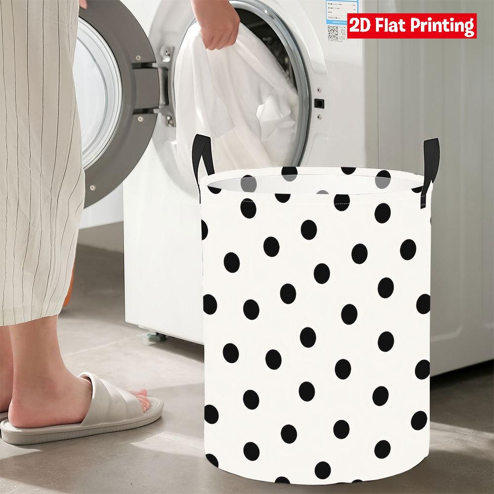 Collapsible Laundry Basket Large Round Waterproof Fabric Hamper Dirty Clothes Storage Bin Toy Organizer with Handles