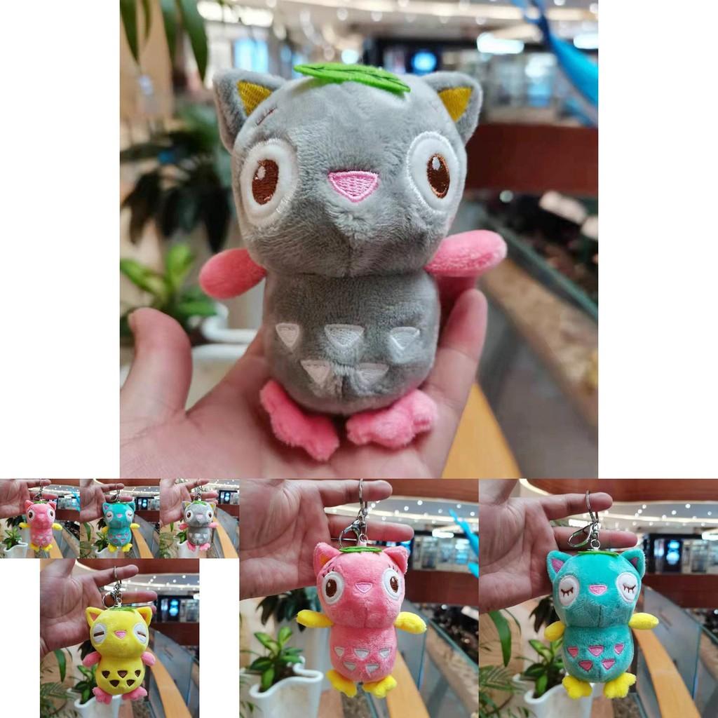 Colorful Cat Owl Plush Keychain Adorable Stuffed Toy For Bags And Cars