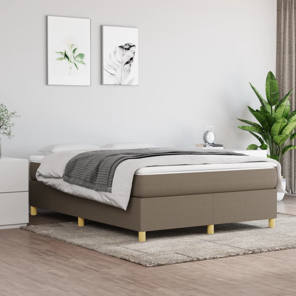 Vidaxl Rama Łóżka Bez Materaca, Taupe, 140X190 Cm, Obita Tkaniną