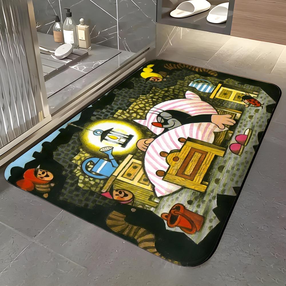 Cartoon K-Krtek Floor Mat Soft Flannel Entrance Door Mat Non Slip Absorbent Bathroom Bedroom Floor Rug