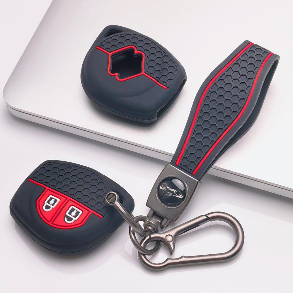 Silicone Remote Key Cover for Suzuki Swift Alto Jimny SX4 Vitara Ignis Celerio Dzire Ertiga with Keychain Shockproof Non Slip Grip Key Fob Protector