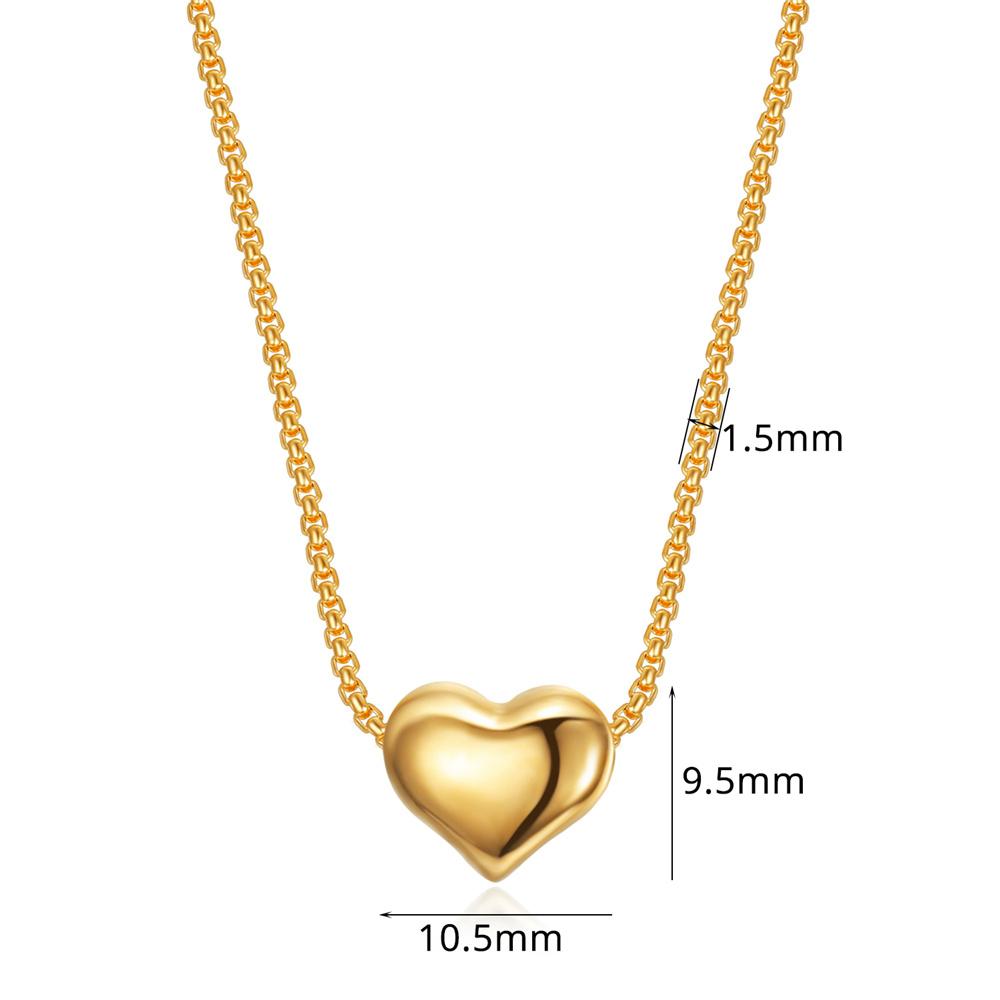 Fashion Tiny Small Love Heart Shape Pendant Necklaces Female Gold Color Stainless Steel Necklace for Women Jewelry Birthday Gift