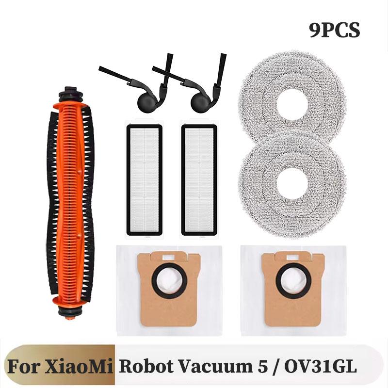 For Xiaomi Robot Vacuum 5 / OV31GL Cleaner Accessories Main Side Brush Mop Cloth HEPA Filter Dust Bag Replacement Spare Parts
