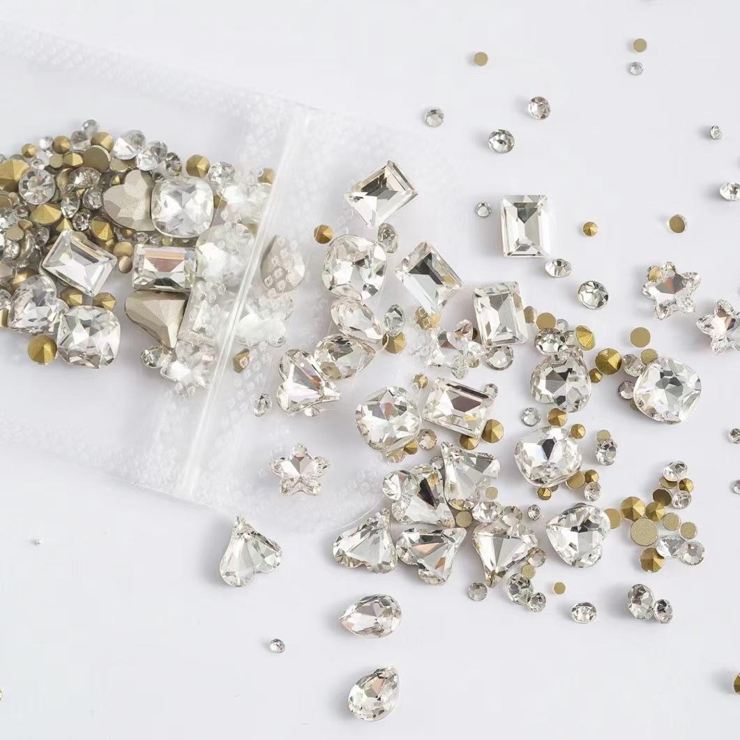 

Комплект украшений для дизайна ногтей с бриллиантами и стразами, дизайн ногтей Ab с плоским дном, бриллиантовая симфония особой формы