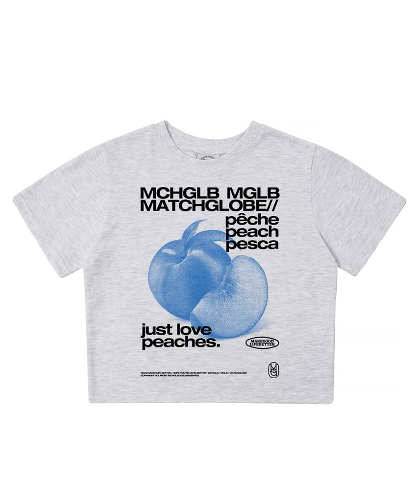 MATCHGLOBE Peach Crop Top (Light Melange)