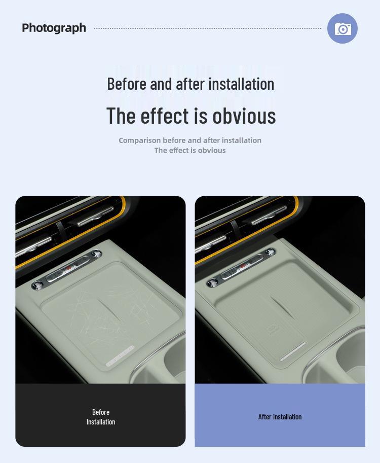 Chery QQ3 EV Silicone Wireless Charging Pad - Compatible with 26 Models, Center Console Phone Pad Accessory for Interior Decoration