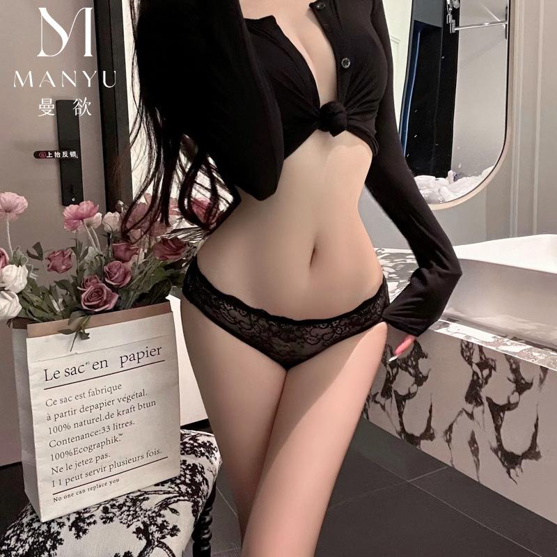Sexy Panties Bell Panties Sexy Lace Pure Desire Hollow Butterfly Free Thong Pants -