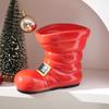 Santa Claus Ceramic Vase Christmas Decoration Miniature Model Photo Prop Flower Holder