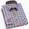 Classic Plaid Casual Shirts for Men Long Sleeve Sueded Warm with Chest Pocket