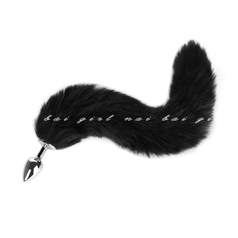 Fox Role Play Set: Metal Anal Plug with Tail, Lace Choker, and Headband for Teasing and Flirting