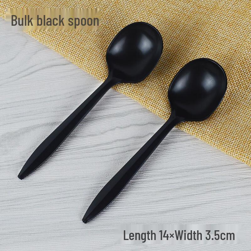 CHULV Biodegradable Black Disposable Spoons - 1000 Count