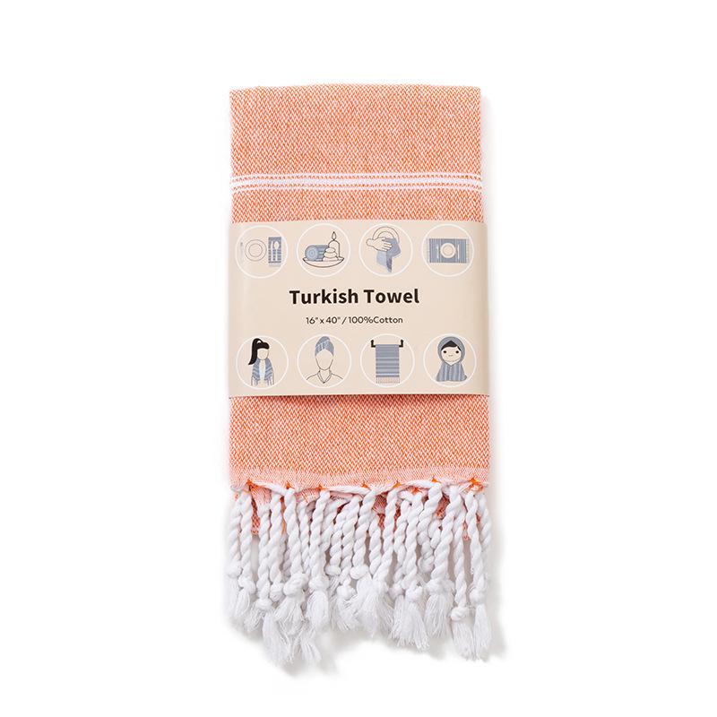 European Style Cotton Kitchen Towel Set: Quick-drying, Striped Tea Towels, Rectangular Tablecloth with Tassels.