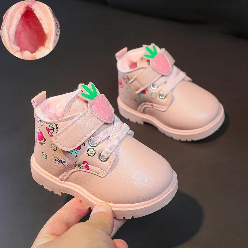 Fashion Zapatos NiñaKid Snow Boot Winter Boot Girl Princess shoe Soft Soled Walking Shoe Baby Ankle Boots Fashion Leather Boot Kid Shoe