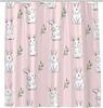 Rabbit Shower Curtain for Bathroom Easter Bunny Farm Animals Rustic Plants Green Leaves Cute Cartoon Wildlife Bathroom Decor