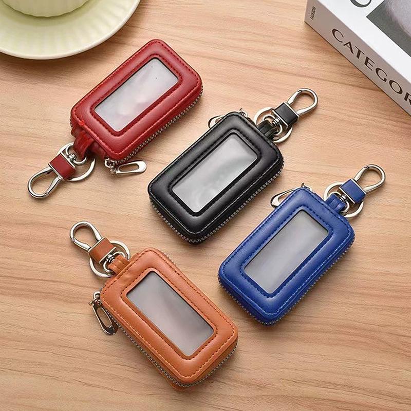 Geam Oglindă Vizuală Sac Protector Cheie Mașină Piele PU Suport Chei Buzunar Mini Cheie Auto Husă Breloc Unisex Portofel Sac cu Fermoar