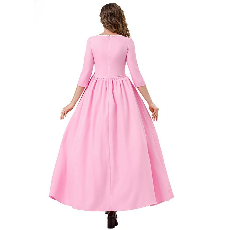 New medieval dress court queen princess pink evening dress masquerade stage performance costume