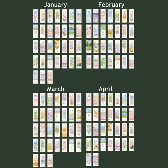 2026 Oil Pastel Desk Calendar Daily Planner Event Marker Desk Calendar Decorative Coil Bound