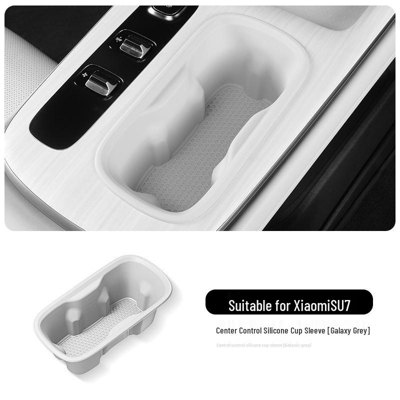 Xiaomi SU7 Silicone Non-slip Shock-absorbing Rear Cup Holder Base for 24 Cars