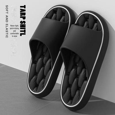 2024 Silent Non-Slip EVA Bathroom Slippers - Hollow Design for Men, Summer Home Comfort