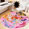 Custom Name Winx Club Printed Round Rug Carpet Chair Rug Area Rug Entryway Doormats,for Office Chair Living Room Bedroom Kitchen Room.