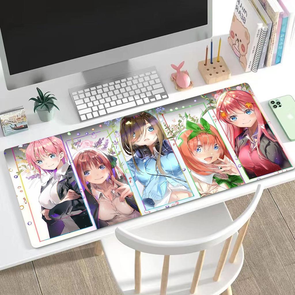 Anime "The Quintessential Quintuplets"King Size Keyboard Pad & Mouse Pad Featuring Ichika, Nino, Miku, Yotsuba, and Itsuki