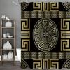 Vintage Black and Gold Greek Return Meander Shower Curtain, Bathroom Decorative Shower Curtain, Waterproof Shower Curtain with H