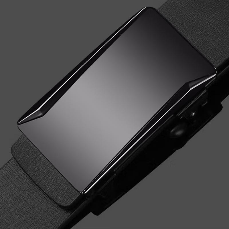 Genuine Leather Men's Belt High End Business Toothless Automatic Buckle Leather Belt for Middle Aged and Young Men's Belt
