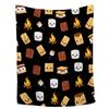 Cute Campervan Campfire Blanket Cartoon Food Digital Printed Flannel Blanket Rv Decorative Blanket