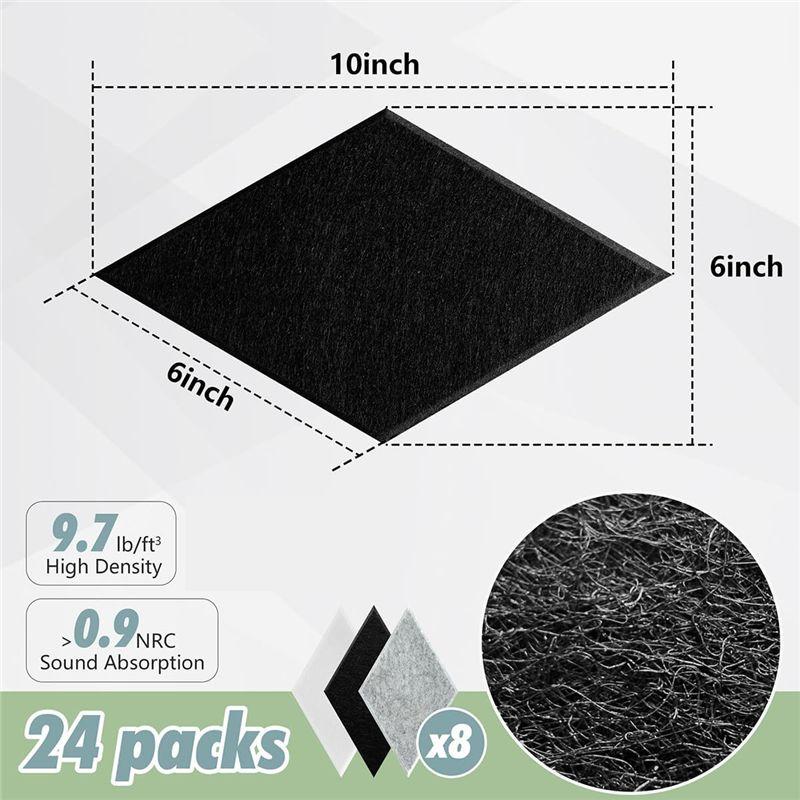 A20F-24 Pack Self Adhesive Sound Proof Wall Panels,Sound Acoustic Foam Panels,Sound Absorbing Panels Wall Decor,Home,Studio