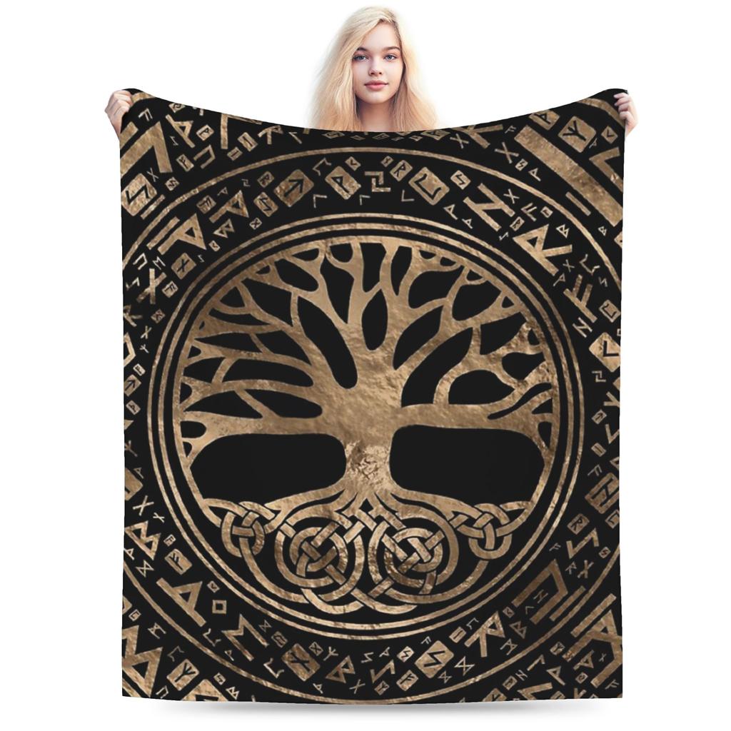Tree Of Life Yggdrasil Amethyst Flannel Blankets Vikingg Awesome Throw Blanket For Sofa Bedding Lounge 200X150Cm Rug Piece