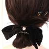 Solid Color Velvet Bow Scrunchies Sweet Large Hair Ropes Women Hair Scrunchies  Hair Rubber Bands