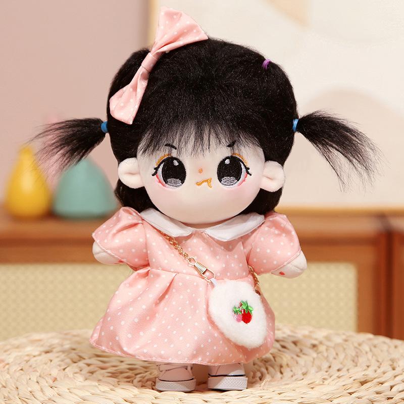 20cm Cotton Doll Plush Doll Girl Celebrity Doll Gift for Girls with Clothes and Bags