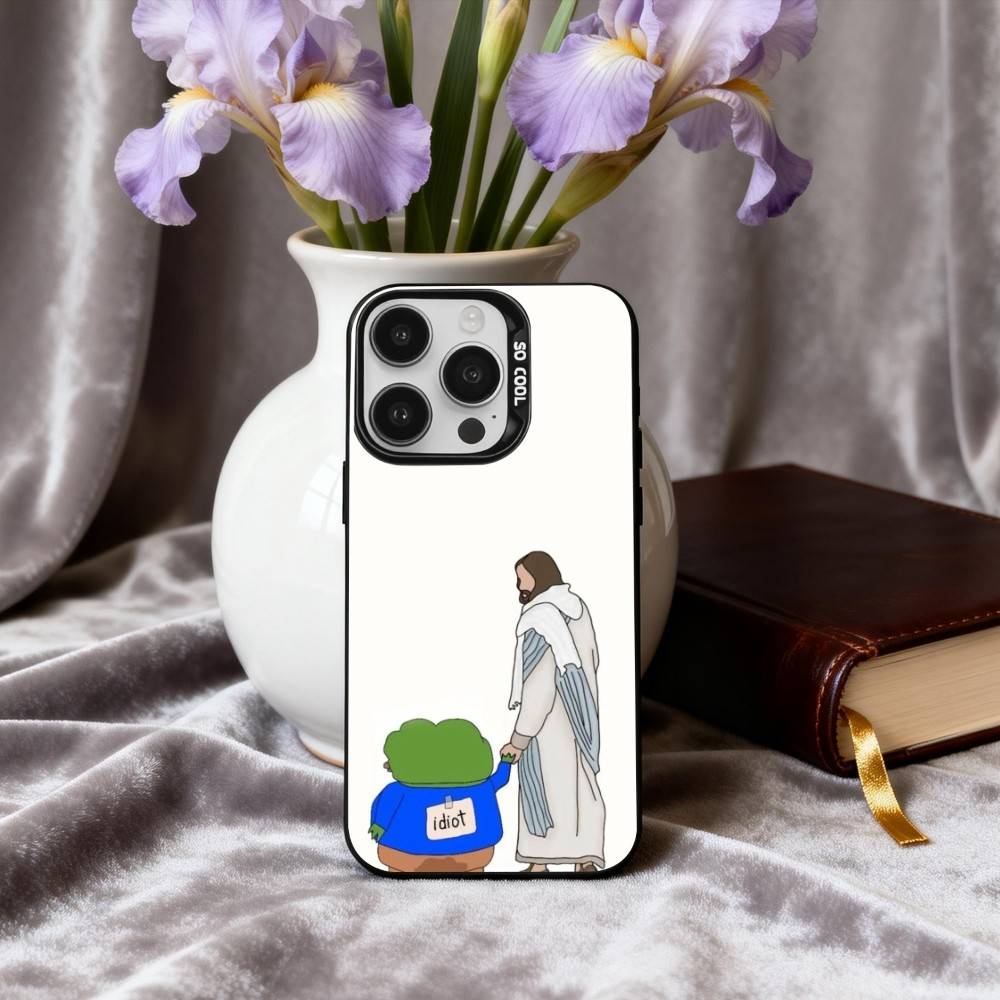 Lustige P-Pepe der F-Frosch Handyhülle Für iPhone17,16,15,14,13,12,11 Plus,Pro Max Schwarz Candy Silberbeschichtete Hülle