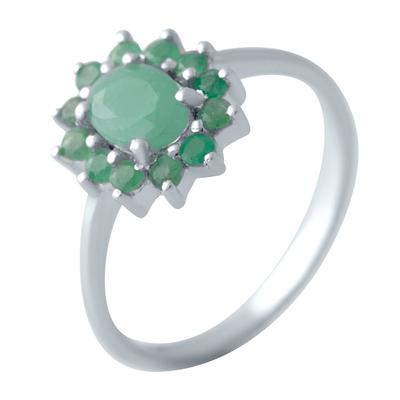 Silver Ring with Natural Emerald 1.127ct (2043386)