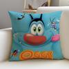 OOggy and the CockroachesS Cushion Cover Breathable and skinfriendly linen pillowcase square removable and washable cushion