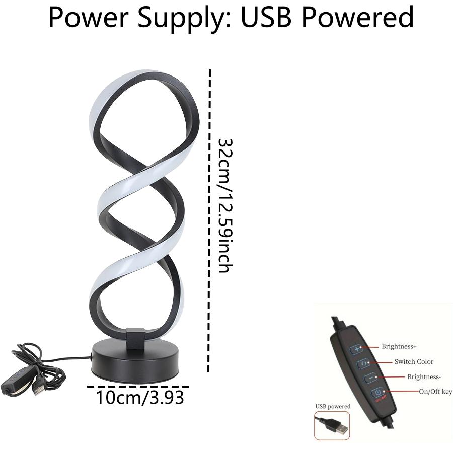 LED Ironwork High Legged Pleated Desk Lamp With USB Plug Three Color Stepless dimming Bedside Touch Creative Bedroom Desk lamp